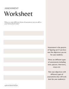 Foundations in Homeschool Planning Workbook
